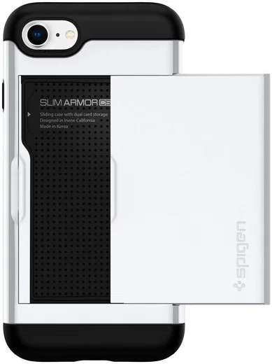 Spigen Slim Armor Card Holder Case Apple iPhone 7 / 8 White afbeelding 7