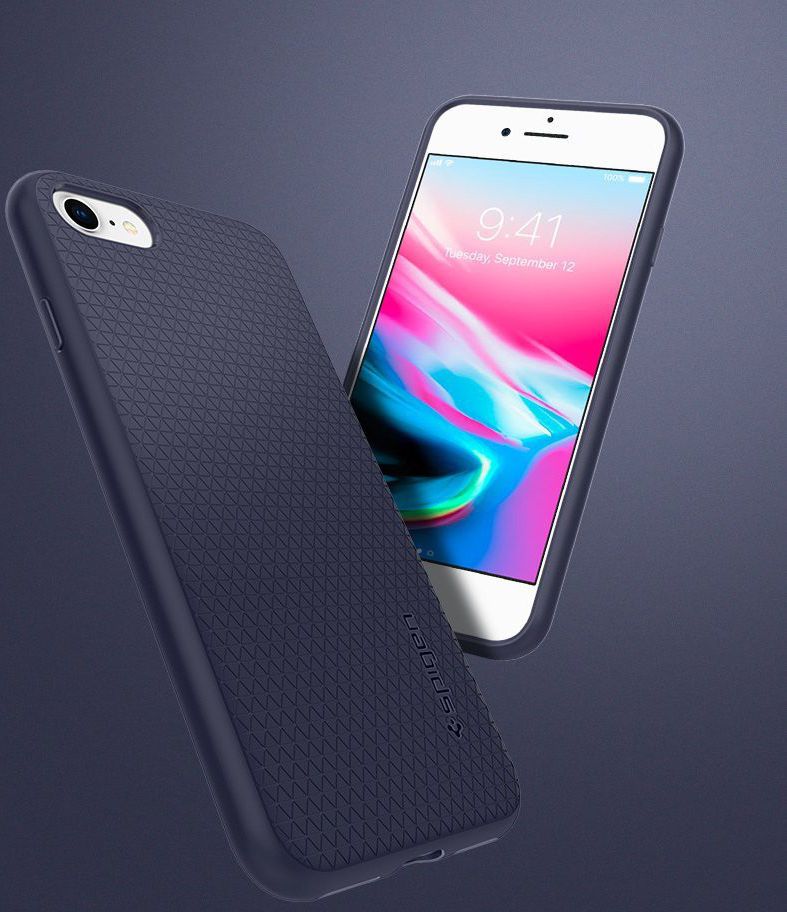 Spigen Liquid Armor Hoesje iPhone 7 / 8 Blauw afbeelding 4