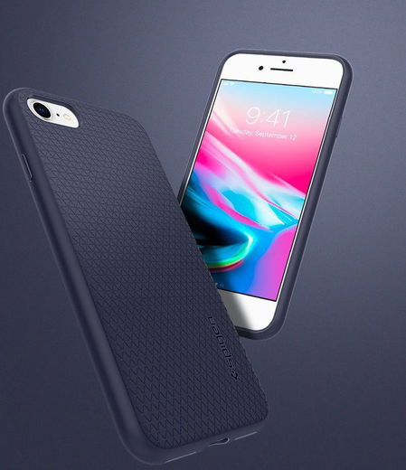 Spigen Liquid Armor Hoesje iPhone 7 / 8 Blauw afbeelding 4