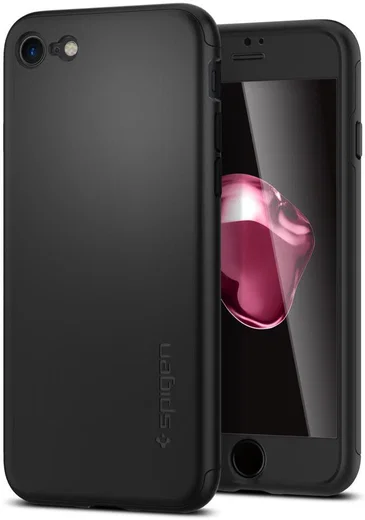 Spigen Thin Fit  360 Case Apple iPhone 7 / 8 Zwart afbeelding 2