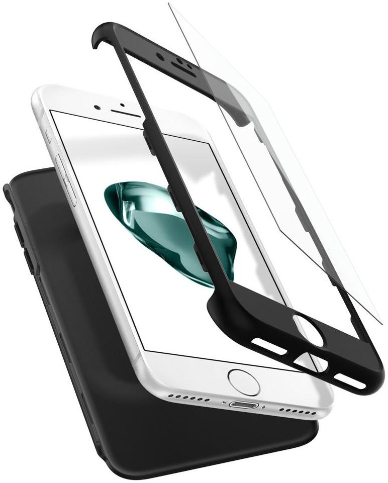 Spigen Thin Fit  360 Case Apple iPhone 7 / 8 Zwart afbeelding 1