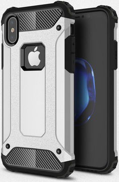Apple IPhone X/XS Hoesje Shock Proof Hybride Backcover Zilver