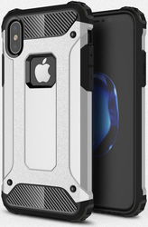 Apple IPhone X/XS Hoesje Shock Proof Hybride Backcover Zilver afbeelding