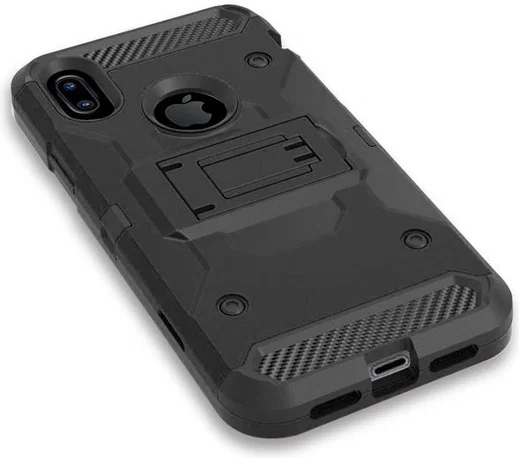 Apple iPhone X Hybride Kickstand Hoesje Zwart afbeelding 4