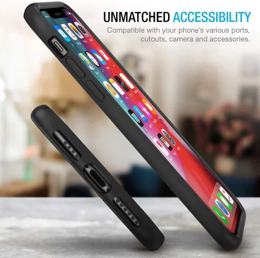 Apple iPhone X Hoesje Armor Backcover Zwart afbeelding 4