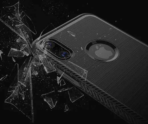 Apple iPhone X Robuust Geborsteld TPU Hoesje Zwart afbeelding 8