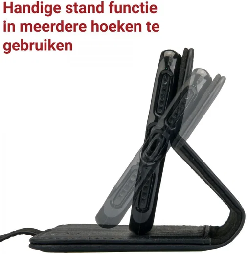 Rosso Deluxe Samsung Galaxy Note 8 Hoesje Echt Leer Book Case Zwart afbeelding 11