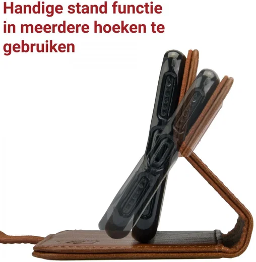 Rosso Deluxe Samsung Galaxy Note 8 Hoesje Echt Leer Book Case Bruin afbeelding 10