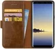 Rosso Deluxe Samsung Galaxy Note 8 Hoesje Echt Leer Book Case Bruin afbeelding 1