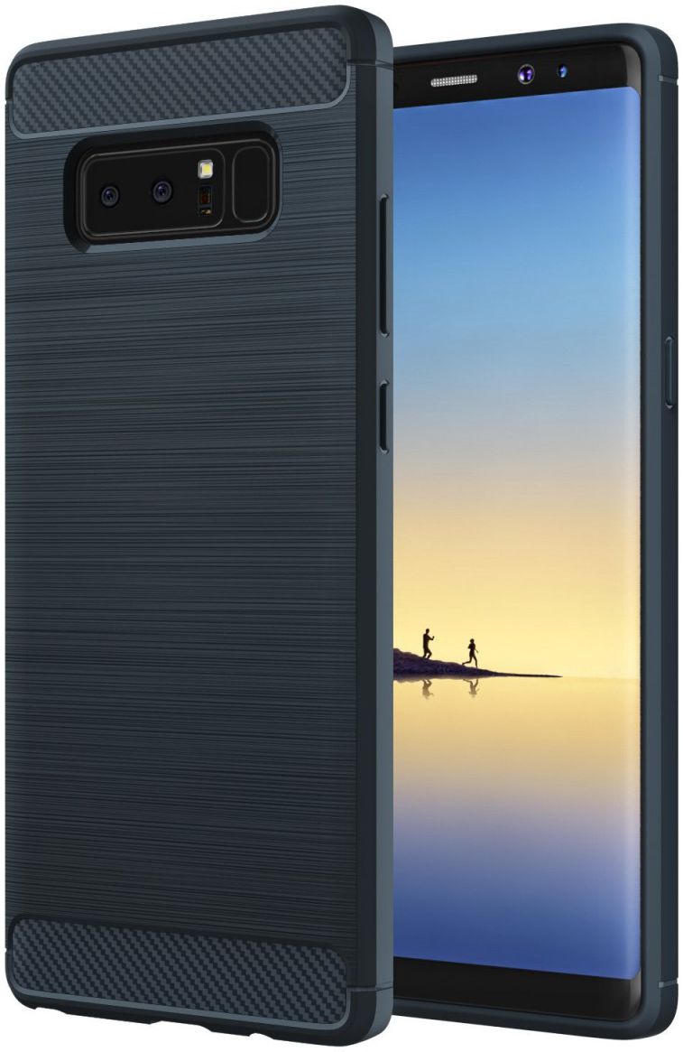 Samsung Galaxy Note 8 Geborsteld TPU Hoesje Blauw afbeelding 1