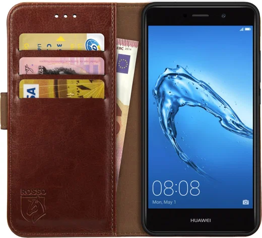 Rosso Element Huawei Y7 (2017) Hoesje Book Cover Bruin afbeelding 1
