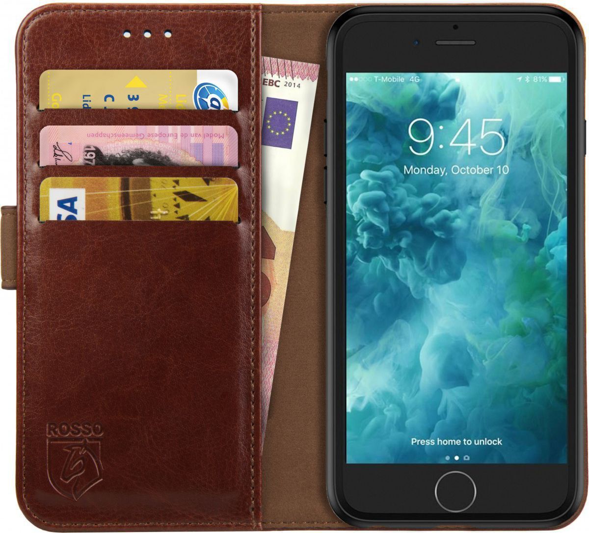 Rosso Element Apple iPhone 6 / 6S Hoesje Book Cover Bruin afbeelding 1