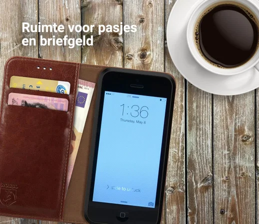 Rosso Element Apple iPhone 5C Hoesje Book Cover Bruin afbeelding 5