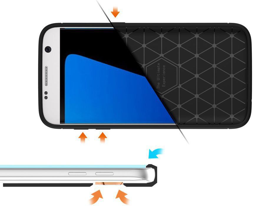 Samsung Galaxy S7 Geborsteld Hoesje Blauw afbeelding 5