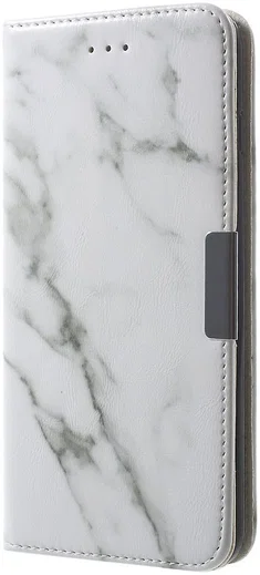 Apple iPhone 6S Marmer Portemonnee Hoesje Wit afbeelding 1