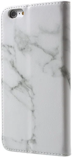 Apple iPhone 6S Marmer Portemonnee Hoesje Wit afbeelding 8