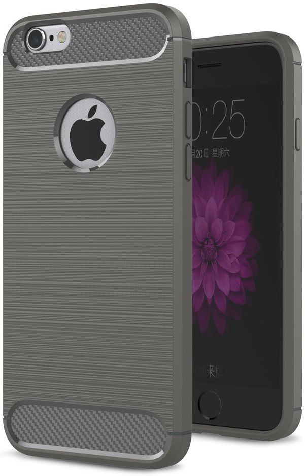 Apple iPhone 5(S)/SE Geborsteld TPU Hoesje Grijs afbeelding 1