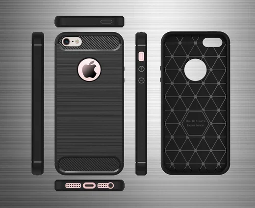 Apple iPhone 5(S)/SE Geborsteld TPU Hoesje Grijs afbeelding 9
