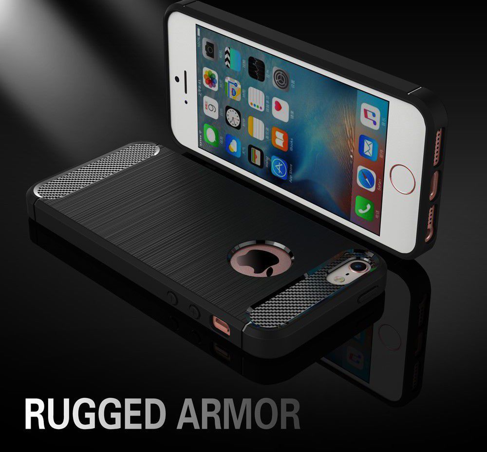 Apple iPhone 5(S)/SE Geborsteld TPU Hoesje Blauw afbeelding 6