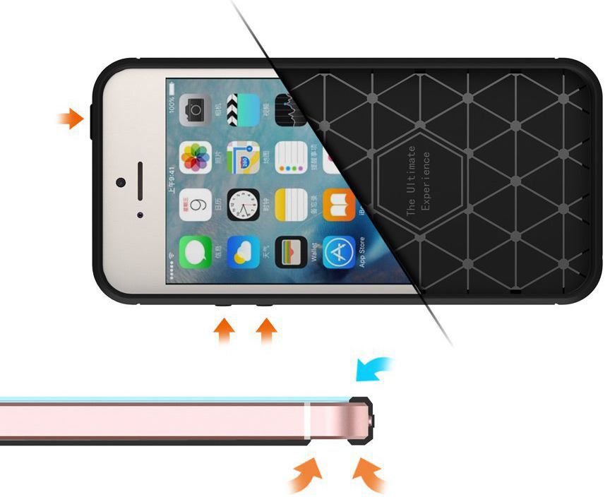 Apple iPhone 5(S)/SE Geborsteld TPU Hoesje Blauw afbeelding 9