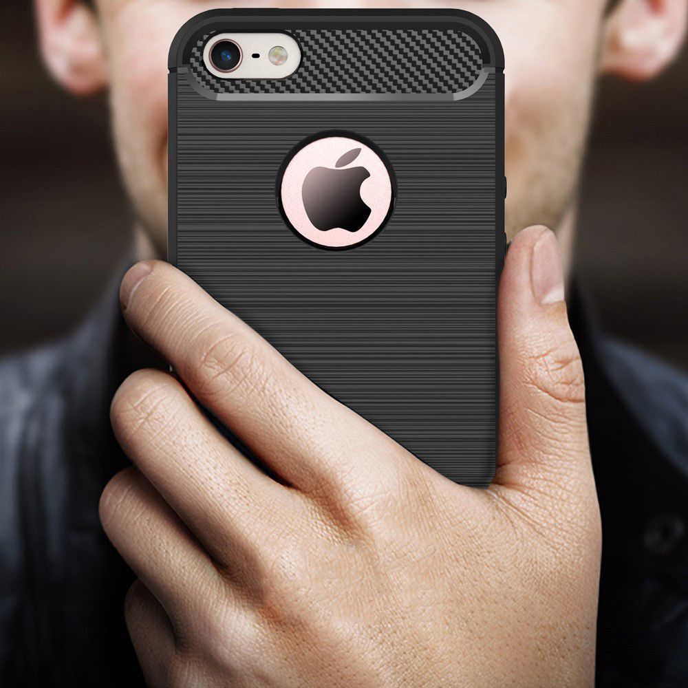 Apple iPhone 5(S)/SE Geborsteld TPU Hoesje Blauw afbeelding 2
