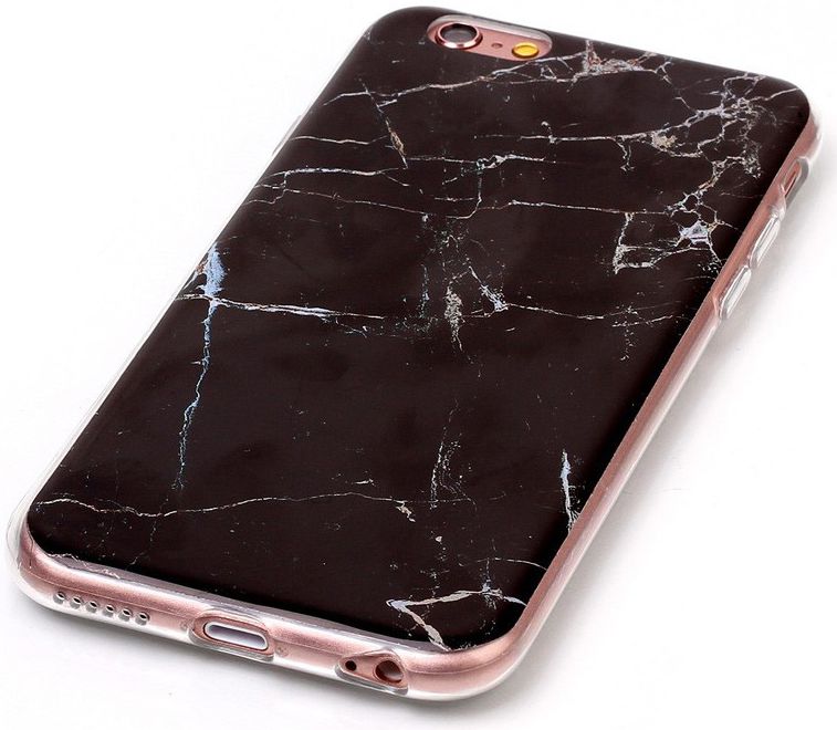 Apple iPhone 6 / 6S TPU Hoesje Marmer Zwart afbeelding 4