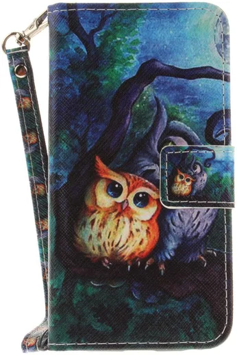 Samsung Galaxy J3 (2017) Portemonnee Hoesje met Uil Print afbeelding 1