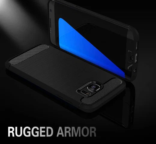 Samsung Galaxy S7 Edge Geborsteld TPU Hoesje Grijs afbeelding 5