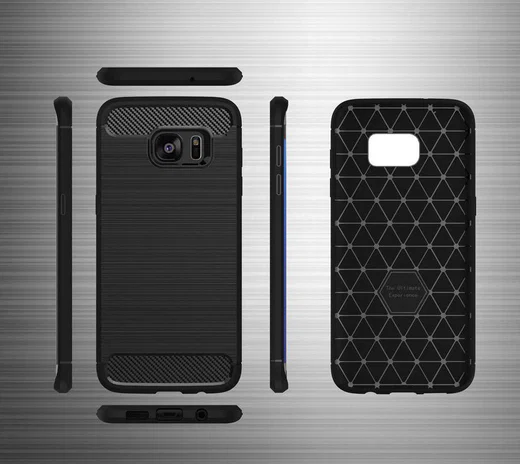 Samsung Galaxy S7 Edge Geborsteld TPU Hoesje Grijs afbeelding 8