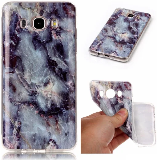 Samsung Galaxy J5 (2016) TPU Hoesje Marmer Blauw afbeelding 5