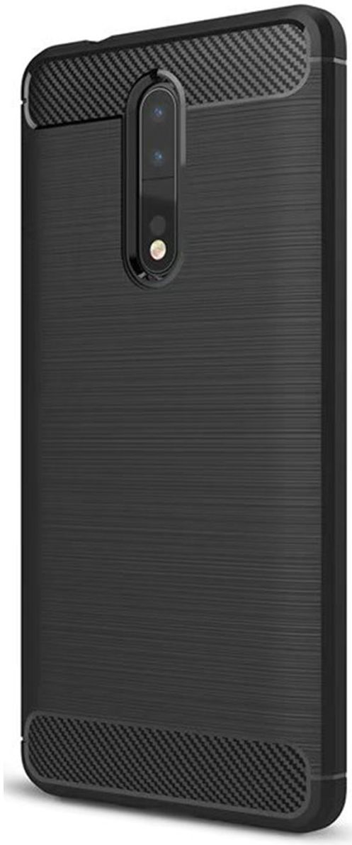 Nokia 8 Geborsteld TPU Hoesje Zwart afbeelding 1