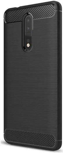 Nokia 8 Geborsteld TPU Hoesje Zwart afbeelding 1