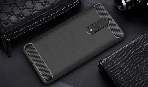Nokia 8 Geborsteld TPU Hoesje Zwart afbeelding 10