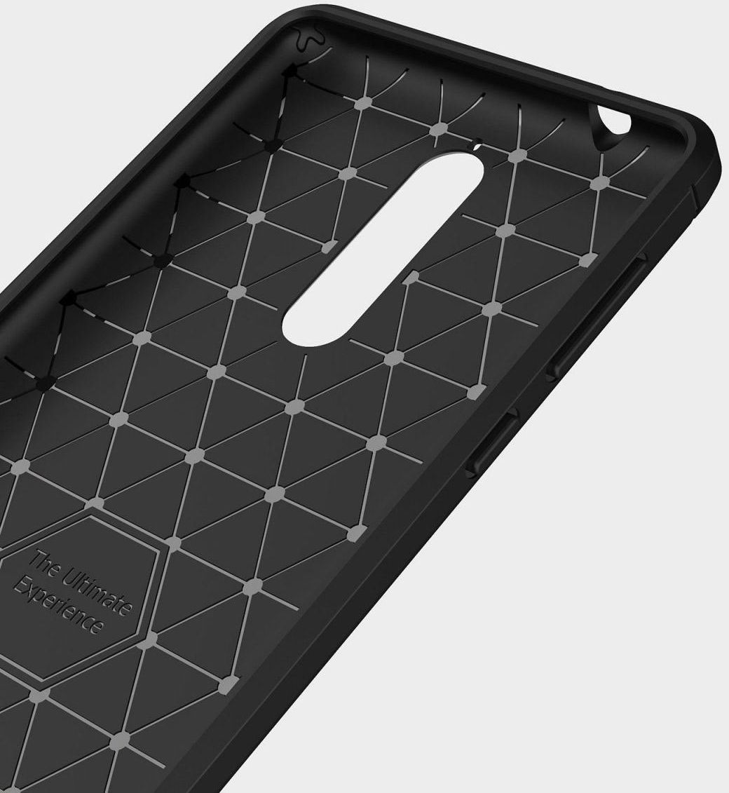 Nokia 8 Geborsteld TPU Hoesje Zwart afbeelding 6