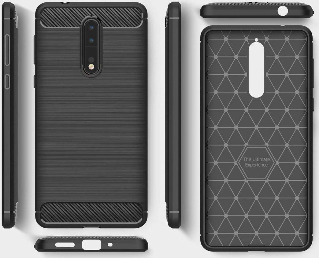 Nokia 8 Geborsteld TPU Hoesje Zwart afbeelding 8