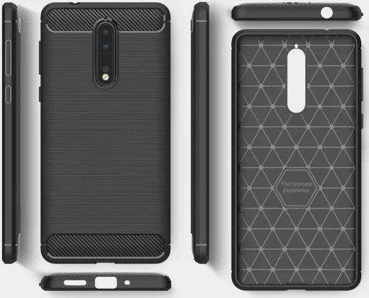 Nokia 8 Geborsteld TPU Hoesje Zwart afbeelding 8