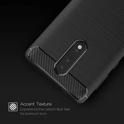 Nokia 8 Geborsteld TPU Hoesje Zwart afbeelding 9
