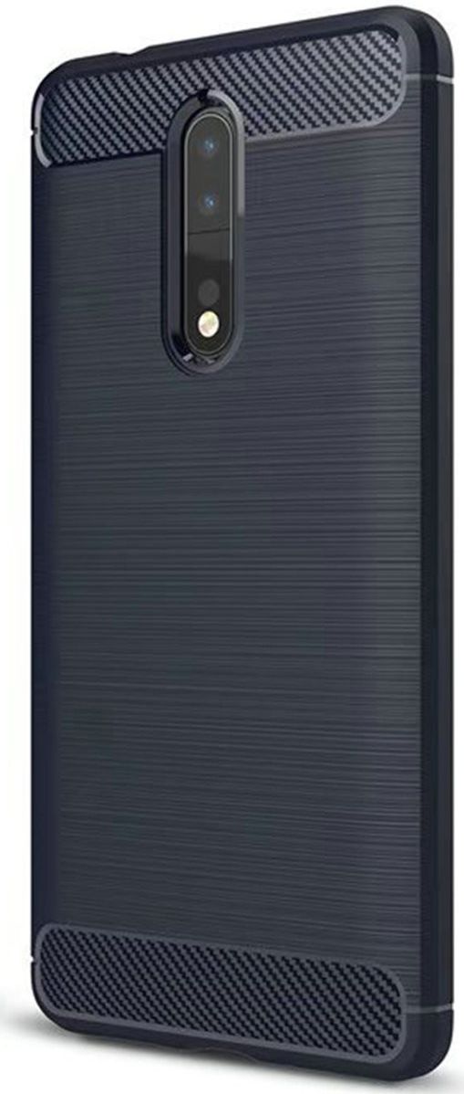 Nokia 8 Geborsteld TPU Hoesje Blauw afbeelding 1
