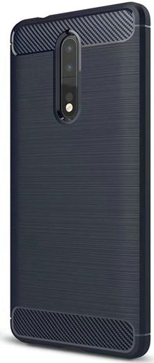 Nokia 8 Geborsteld TPU Hoesje Blauw afbeelding 1