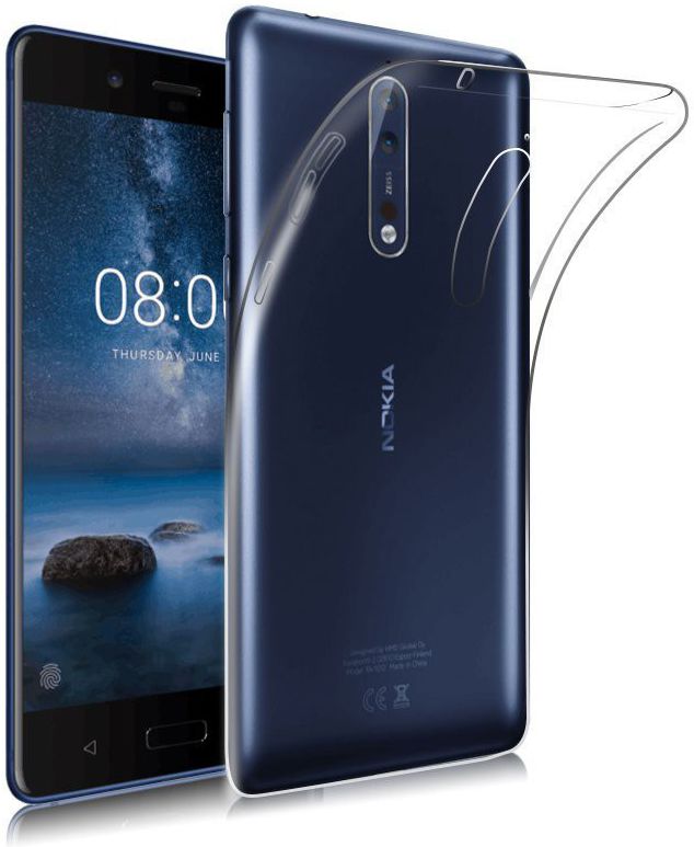 Nokia 8 Hoesje Dun TPU Transparant afbeelding 1