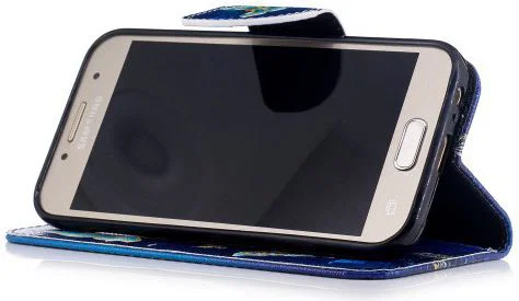 Samsung Galaxy A3 (2017) Portemonnee Hoesje met Vlinders Print Blauw afbeelding 3