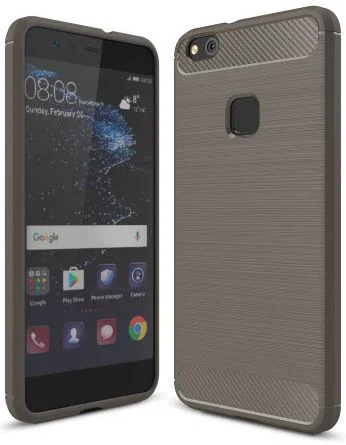 Huawei P10 Lite Geborsteld TPU Hoesje Grijs afbeelding 1
