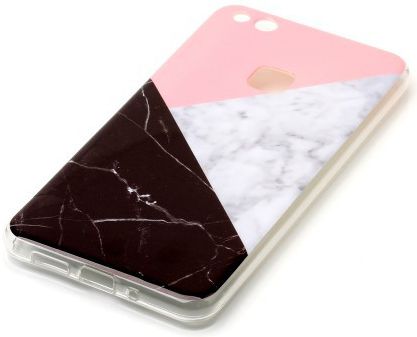Huawei P10 Lite TPU Hoesje met Marmer Opdruk Roze afbeelding 3