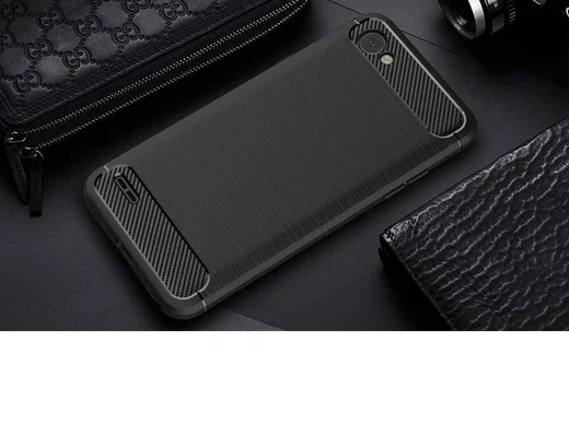 LG Q6 Geborsteld TPU Hoesje Zwart afbeelding 11