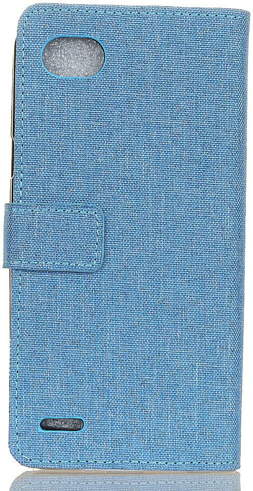 LG Q6 Linnen Portemonnee Hoesje Blauw afbeelding 4