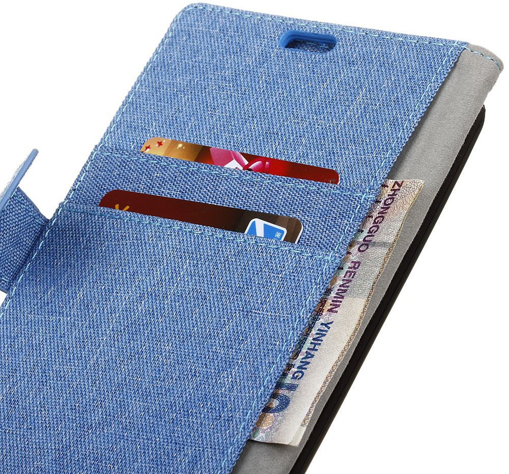 LG Q6 Linnen Portemonnee Hoesje Blauw afbeelding 5