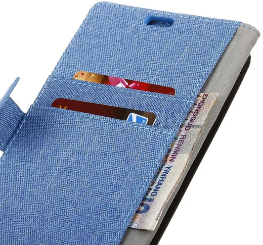 LG Q6 Linnen Portemonnee Hoesje Blauw afbeelding 5