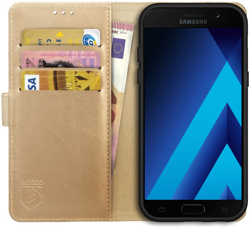 Rosso Element Samsung Galaxy A5 2017 Hoesje Book Cover Goud afbeelding 1