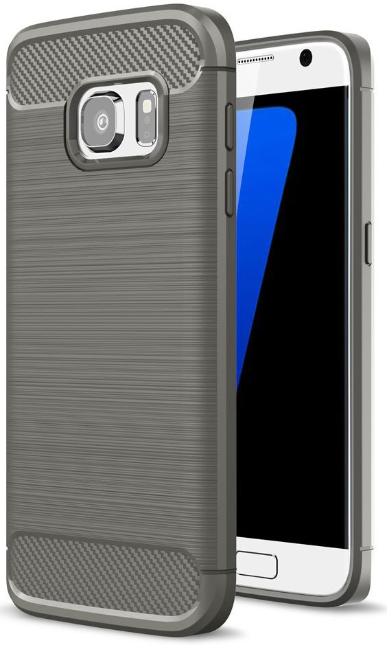 Samsung Galaxy S7 Geborsteld Hoesje Grijs afbeelding 1