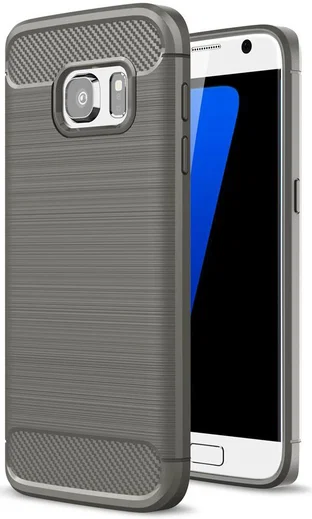 Samsung Galaxy S7 Geborsteld Hoesje Grijs afbeelding 1
